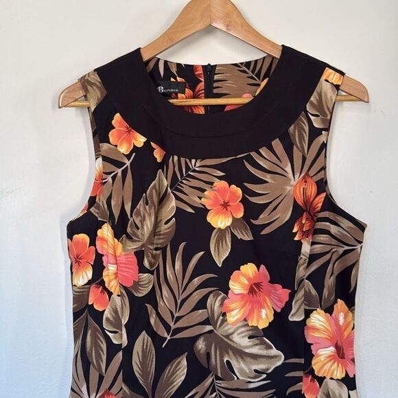 AB Studio Tropical Floral Sleeveless Shift Dress Size 12 Vibrant‎ Summer - Picture 6 of 8
